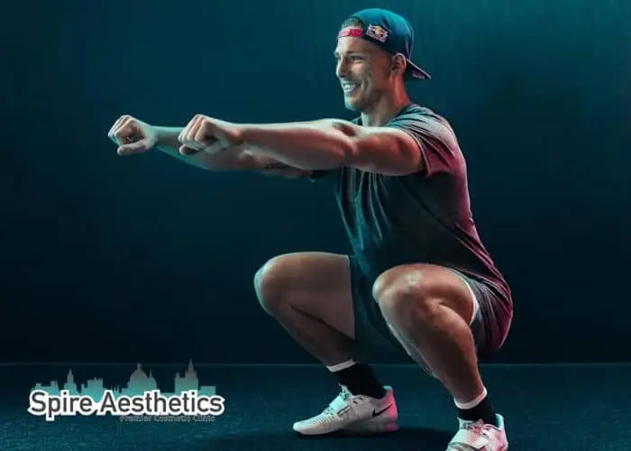 Image of man build leg muscle Hickstead through exercise